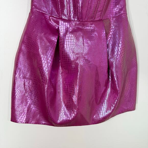 NWT Bronx and Banco Snakeskin Lace-Up Maraya Mini Dress | Pink Purple | SZ XL - Picture 6 of 14
